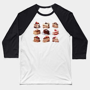 Delicious Cakes, 9 Different Yummy Cakes Baseball T-Shirt